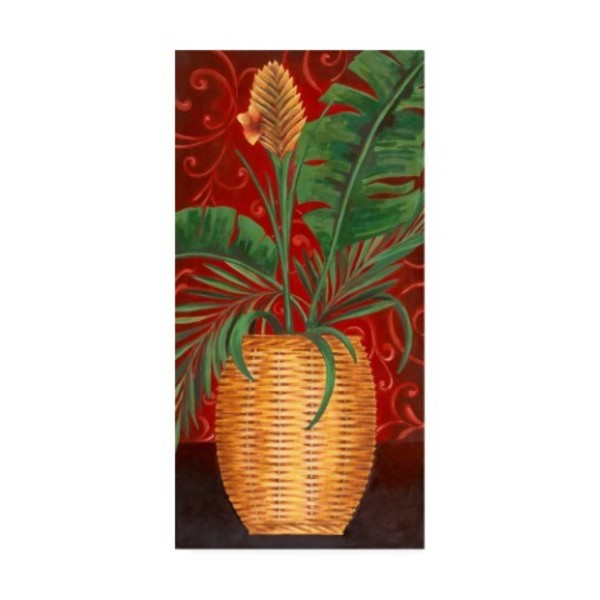 Trademark Fine Art Pablo Esteban 'Tropical Plant In Wicker' Canvas Art, 16x32 ALI46271-C1632GG